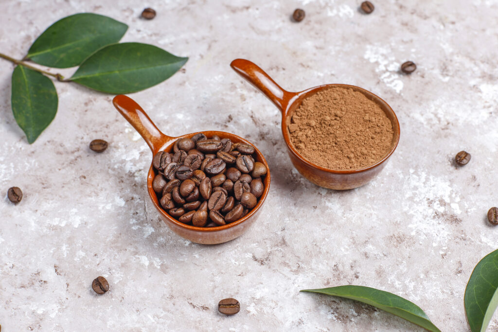 Coffee powder for skin whitening